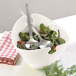 Milano fehér salátástál eszközökkel - Steel Function