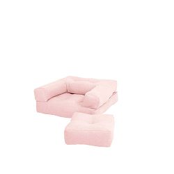 Mini Cube Pink Peonie kinyitható gyermek fotel zsámollyal - Karup