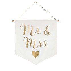 Mr And Mrs Gold Message dekorációs zászló - Sass & Belle