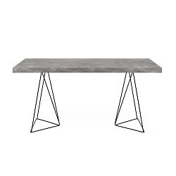 Multi beton mintás étkezőasztal fekete lábakkal- TemaHome