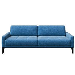 Musso Tufted kék 3 személyes kanapé fa lábakkal - MESONICA
