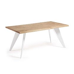 Nack étkezőasztal barna asztallappal és fehér lábakkal, 100 x 180 cm - La Forma