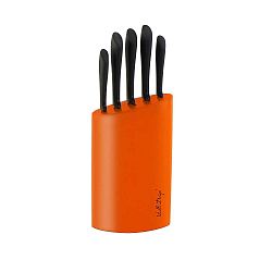 Narancssárga késtartó, 5 késes Vialli Design