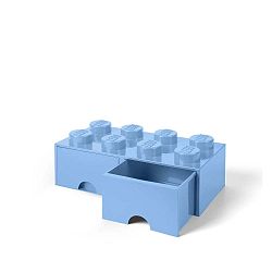 Négyszögeletes világoskék tárolódoboz 2 fiókkal - LEGO®