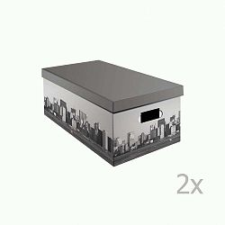 NewYork szürke tároló doboz szett, 2 darab, szélesség 52 cm - Compactor
