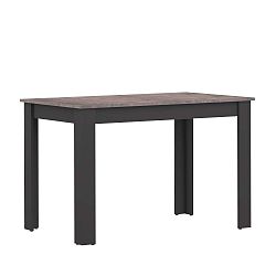 Nice fekete étkezőasztal beton dekor asztallappal, 110 x 70 cm - Symbiosis