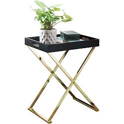 Nina TV fekete rakodóasztal aranyszínű lábakkal, magasság 61 cm - Skyport