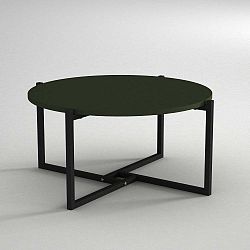 Noce dohányzóasztal sötétzöld asztallappal, ⌀ 68 cm