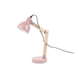 Ogle rózsaszín asztali lámpa, fa részletekkel - Leitmotiv