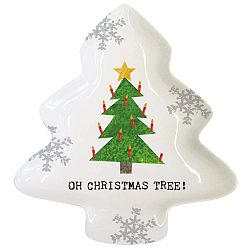 Oh Christmas Tree porcelán dekorációs tál karácsonyi motívummal, 19,5 x 23 cm - PPD
