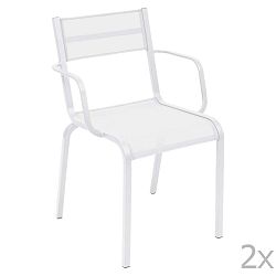 Oléron Arms karfás fehér fém kerti szék, 2 db - Fermob