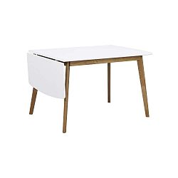 Olivia étkezőasztal tölgyfa szerkezettel és lehajtható asztallappal, hossza 120 + 40 cm - Folke