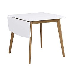 Olivia étkezőasztal tölgyfa szerkezettel és lehajtható asztallappal, hossza 80 + 30 cm - Folke