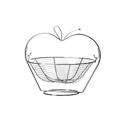 Orchard Apple fém gyümölcskosár - Unimasa