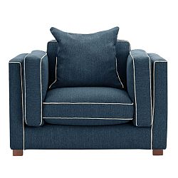 Organdi kék fotel krémszín szegéllyel - Rodier Intérieurs