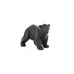 Origami Bear matt fekete szobor, magasság 11 cm - PT LIVING