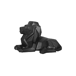 Origami Lion matt fekete szobor - PT LIVING