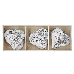 Ornament 6 darabos szívalakú függő dekoráció szett dobozban - Ego Dekor