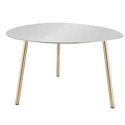 Ovoid fehér tárolóasztal aranyozott lábakkal, 64 x 58 x 42 cm - Leitmotiv