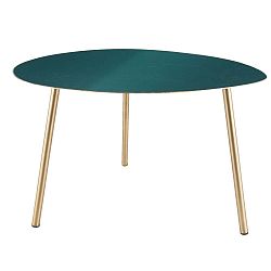Ovoid zöld tárolóasztal aranyozott lábakkal, 64 x 58 x 42 cm - Leitmotiv