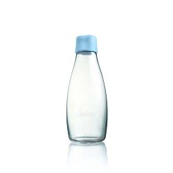 Pasztelkék üvegpalack élettartam garanciával, 500 ml - ReTap
