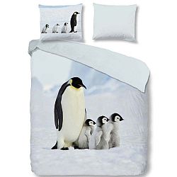 Penguins egyszemélyes pamut-szatén ágyneműhuzat, 140 x 200 cm - Good Morning