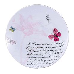 Pink Butterfly porcelán desszertes tányér, 19 cm - Bergner