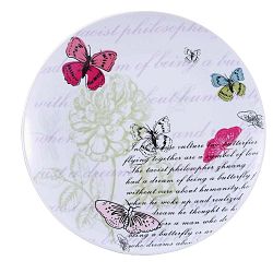 Pink Butterfly porcelán tányér, 27 cm - Bergner