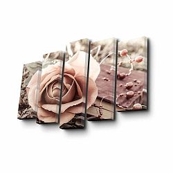 Pink Rose többrészes kép, 82 x 50 cm