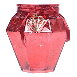 Piros üveg mécsestartó, magasság 16 cm - Ewax
