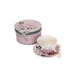 Porcelán csésze és csészealj ajándékdobozban - Antic Line