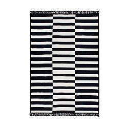 Poros fekete-fehér kétoldalas szőnyeg, 140 x 215 cm