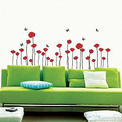 Red Poppy Flowers falmatrica készlet - Ambiance