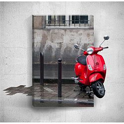Red Scooter 3D fali kép, 40 x 60 cm - Mosticx