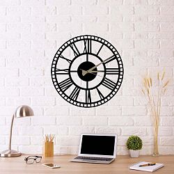 Roman Clock 2 fekete fém falióra, ⌀ 50 cm