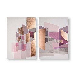 Rose Gold Geos kétrészes kép, 50 x 70 cm - Graham & Brown