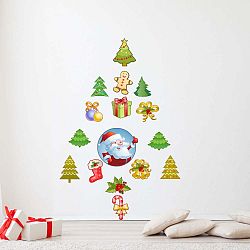 Santa Claus and his Christmas trees 15 részes karácsonyi matricaszett - Ambiance