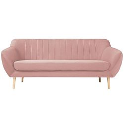 Sardaigne világos rózsaszín 3 személyes kanapé világos lábakkal - Mazzini Sofas