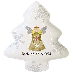 Send Me An Angel porcelán dekorációs tál karácsonyi motívummal, 12,5 x 15 cm - PPD