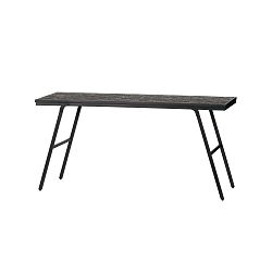 Sharing fekete összecsukható asztal újrahasznosított teakfa asztallappal- BePureHome