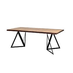Sherwood Dark étkezőasztal borovi fenyőfa asztallappal, 180 x 90 cm - Custom Form