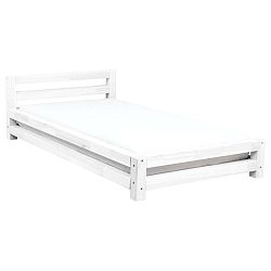 Single fehér egyszemélyes ágy borovi fenyőből, 80 x 180 cm - Benlemi