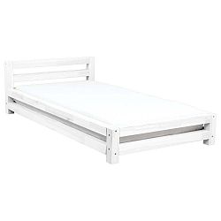 Single Puro Uno fehér fenyő egyszemélyes ágy, 90 x 180 cm - Benlemi