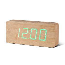 Slab Click Clock világosbarna ébresztőóra zöld LED kijelzővel - Gingko