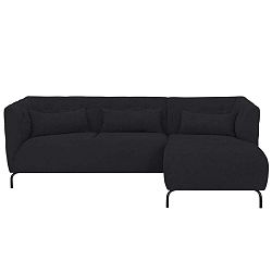 Sonja fekete háromszemélyes kanapé, jobb oldali - HARPER MAISON