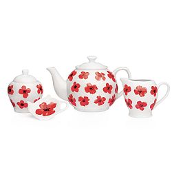 Spring Poppy 4 részes porcelán teakészlet - Sabichi