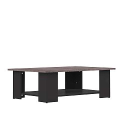 Square fekete dohányzóasztal beton dekor asztallappal, 89 x 67 cm - Symbiosis