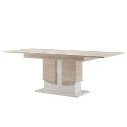 Star 4 bővíthető étkezőasztal világos tölgyfa mintázattal, fehér asztallappal - Szynaka Meble