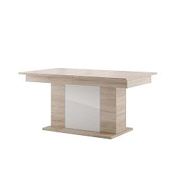 Star 6 bővíthető étkezőasztal világos tölgyfa mintázattal, fehér asztallappal - Szynaka Meble