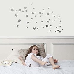Stars ezüst színű falmatricák - Art for Kids